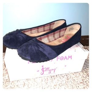 Navy Corduroy Memory Foam Flats